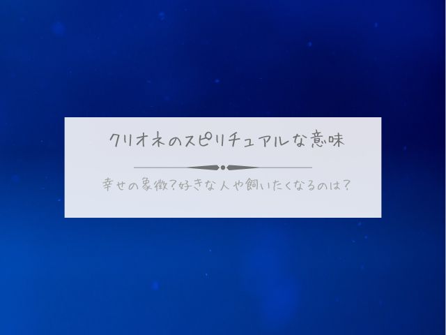 クリオネ・スピリチュアル・意味・幸せ・象徴・好きな人・飼いたくなる