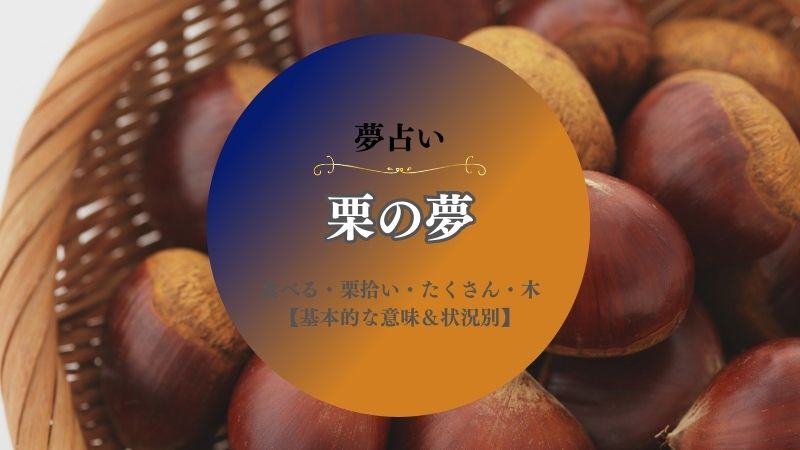 栗・夢占い・栗拾い・食べる・意味・たくさん・木・もらう・栗きんとん・ごはん・状況別