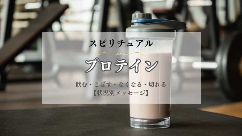 プロテイン・スピリチュアル・飲む・こぼす・なくなる・切れる・買う・状況別